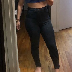 Dark wash high waisted jeans